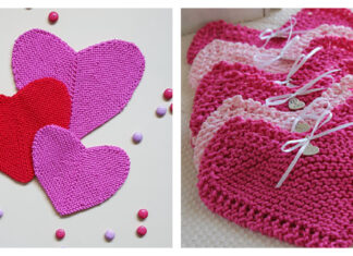 Heart Shaped Dishcloth Free Knitting Pattern