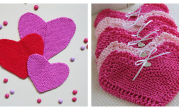 Heart Shaped Dishcloth Free Knitting Pattern