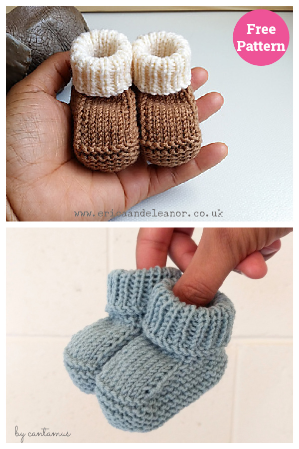 Newborn Booties Free Knitting Pattern