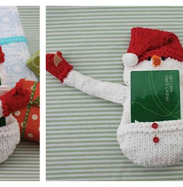 Snowman Gift Card Cozy Free Knitting Pattern