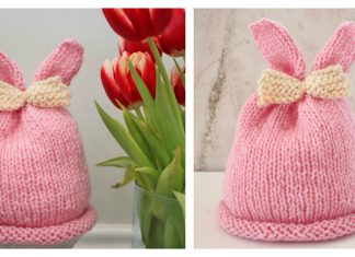 Bunny Ear Baby Hat Free Knitting Pattern