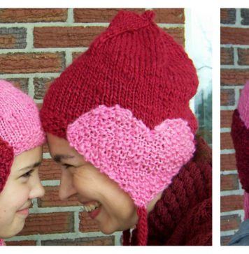 Matching Hearts Hat Free Knitting Pattern