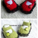 Lacy Mary Janes Booties Free Knitting Pattern