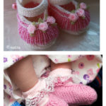 Mary Jane Baby Booties Free Knitting Pattern