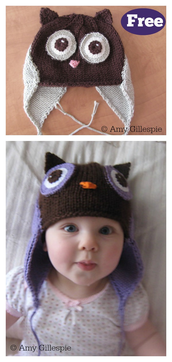 Owl Baby Hat Free Knitting Pattern