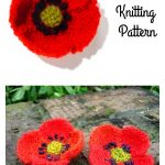 Poppy Flower Free Knitting Pattern