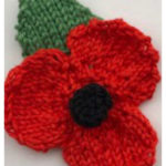 Remembrance Poppy Flower Free Knitting Pattern