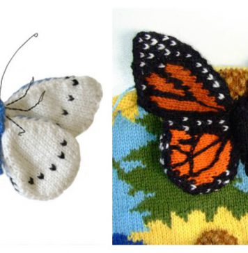 3D Butterfly Free Knitting Pattern