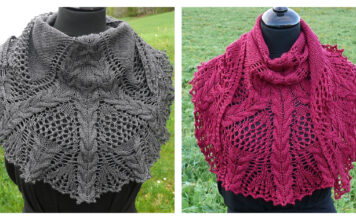 Lace and Cable Shawl Free Knitting Pattern