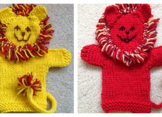 Cute Lion Hand Puppet Free Knitting Pattern