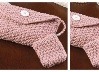 Silky Pink Evening Bag with Coin Purse Free Knitting Pattern