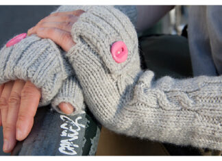 Commuter Fingerless Mittens Free Knitting Pattern