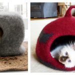 Cat Felt Cave House Free Knitting Pattern