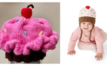 Cupcake Hat Free knitting Pattern
