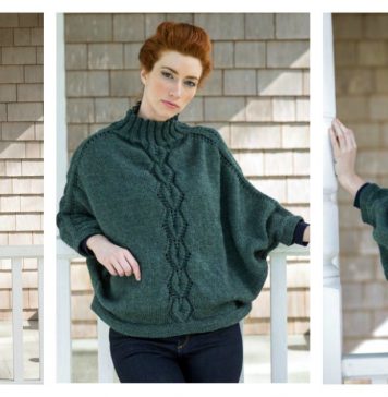 Kombu Poncho Free Knitting Pattern