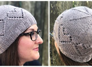 Lace Hearts Hat Free Knitting Pattern