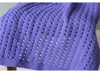 Waffle Baby Blanket Free Knitting Pattern