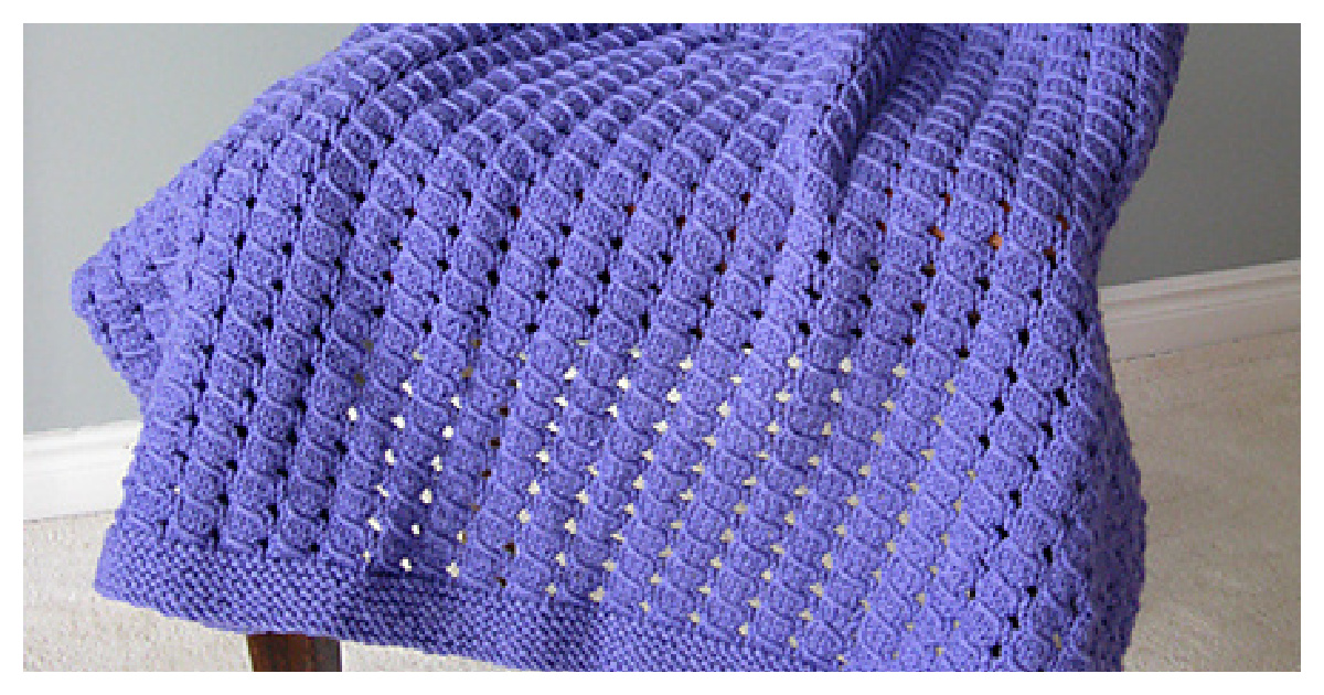 Waffle Baby Blanket Free Knitting Pattern