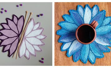 Water Lily Coaster Free Knitting Pattern