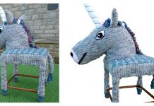 Unicorn Stool Cover Free Knitting Pattern