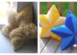 Star Shaped Pillow Free Knitting Pattern