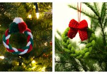 Cute Little Christmas Tree Wreath Free Knitting Pattern