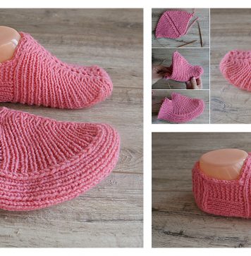 Seamless Slippers Free Knitting Pattern and Video Tutorial