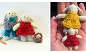 Tiny Bunny Couple Free Knitting Pattern