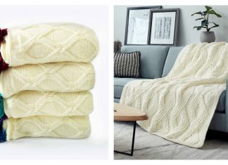 Twisted Blanket Free Knitting Pattern