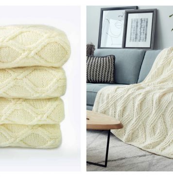 Twisted Blanket Free Knitting Pattern