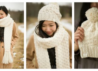 Chunky Dotty Beanies & Scarf Free Knitting Pattern