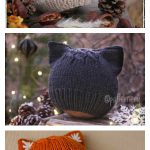 Simple Kitten or Fox Ears Beanie Hat Knitting Pattern