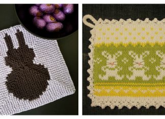 Bunny Potholder Free Knitting Pattern