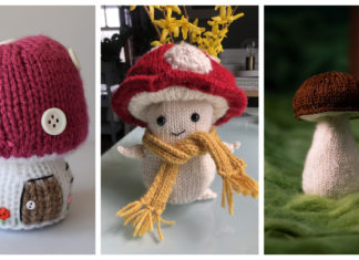 Toadstool Mushrooms Free Knitting Pattern