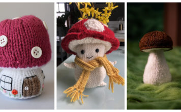 Toadstool Mushrooms Free Knitting Pattern