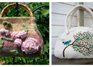 Felted Floral Bag Free Knitting Patterns