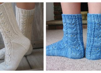 Owl Motif Socks Free Knitting Pattern