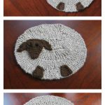 Sheep Coaster Free Knitting Pattern