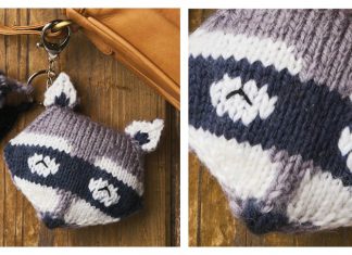 Raccoon Keychain Free Knitting Pattern