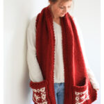 Nordic Style Pocket Scarf Free Knitting Pattern