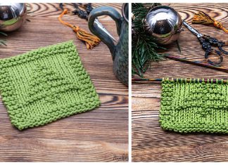 Easy Christmas Tree Coaster Free Knitting Pattern