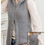 Hooded Cable Vest Free Knitting Pattern