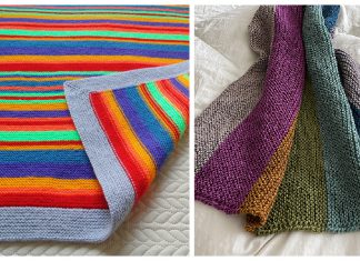 Garter Stitch Colorful Blanket Free Knitting Pattern