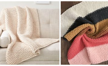 Seed Stitch Blanket Throw Free Knitting Pattern