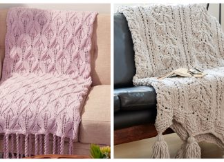 Lace Leaf Blanket Free Knitting Pattern