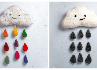 Cloud with Raindrops Free Knitting Pattern