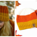 Candy Corn Hat Free Knitting Pattern