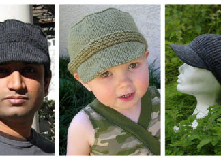 Hat with Visor Knitting Free Pattern