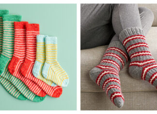 Cozy Striped Socks Free Knitting Pattern