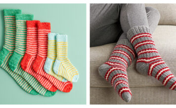 Cozy Striped Socks Free Knitting Pattern